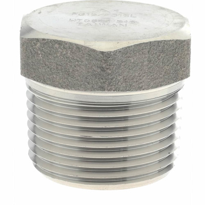 Pipe Hex Plug: 1" Fitting, 316 & 316L Stainless Steel