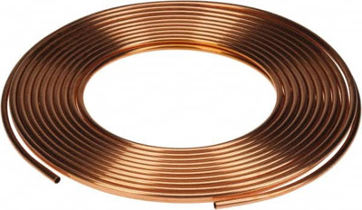 100' Long, 1/2" OD x 3/8" ID, Copper Seamless Tube