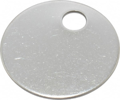1 Inch Diameter, Round, Stainless Steel Blank Metal Tag