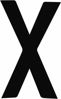 Number & Letter Label: "X", 1" High
