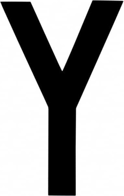 Number & Letter Label: "Y", 3" High