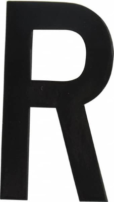 Number & Letter Label: "R", 4" High