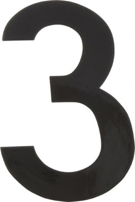 Number & Letter Label: "3", 6" High