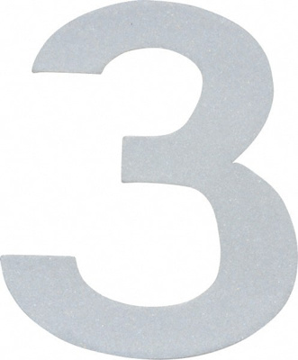 Number & Letter Label: "3", 4" High