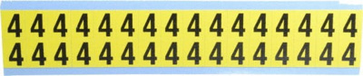 Number & Letter Label: "4", Rectangle, 0.5625" Wide