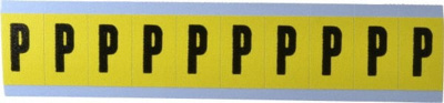 Number & Letter Label: "P", Rectangle, 0.875" Wide
