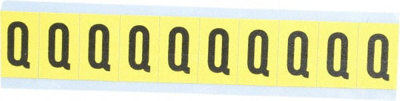 Number & Letter Label: "Q", Rectangle, 0.875" Wide