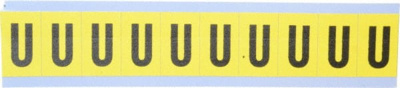 Number & Letter Label: "U", Rectangle, 0.875" Wide