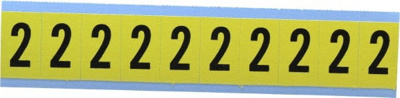 Number & Letter Label: "2", Rectangle, 0.875" Wide