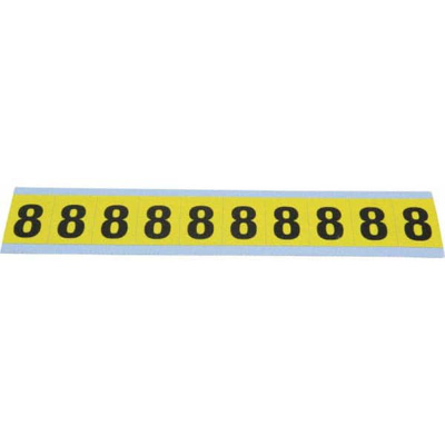 Number & Letter Label: "8", Rectangle, 0.875" Wide