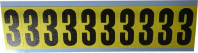 Number & Letter Label: "3", Rectangle, 1" Wide