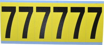 Number & Letter Label: "7", Rectangle, 1.5" Wide