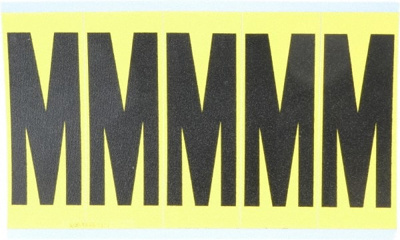 Number & Letter Label: "M", Rectangle, 1.75" Wide, 5" High