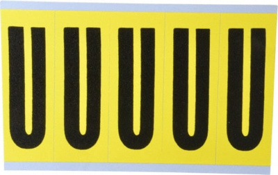 Number & Letter Label: "U", Rectangle, 1.75" Wide, 5" High