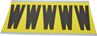 Number & Letter Label: "W", Rectangle, 1.75" Wide, 5" High