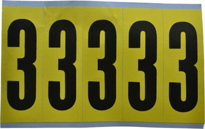 Number & Letter Label: "3", Rectangle, 1.75" Wide, 5" High