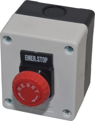Push-Button Control Station: Turn to Release, NO/NC, Emergency Stop