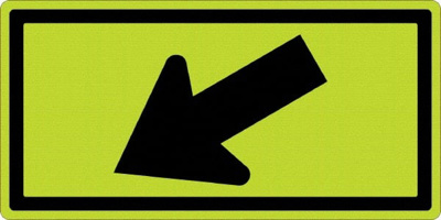 Left Arrow, 24" Wide x 12" High Aluminum Traffic Control Sign