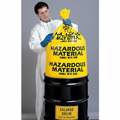 Hazardous Waste Bags 30 gal Yellow PK24