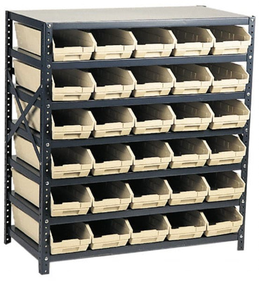 Floor Pick Rack: Double-Sided Mobile Pick Rack Unit with Shelf Bins, 2,100 lb Capacity, 18" OAD, 39"