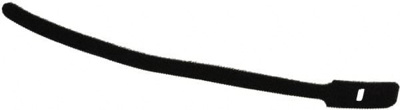 Cable Tie: 9" Long, Black, Nylon & Polyethylene, Hook & Loop Strap