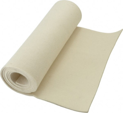 12 x 60 x 1/8" White Pressed Wool Felt Sheet