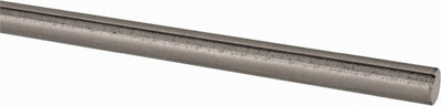 Round Linear Shafting: 0.38" Dia, 24" OAL, Steel