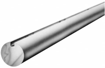 Round Linear Shafting: 0.5" Dia, 24" OAL, Stainless Steel