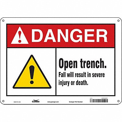 Safety Sign 10 in x 14 in Polyethylene