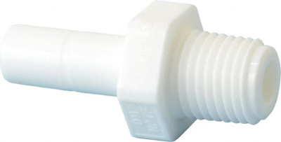 Push-To-Connect Tube Fitting: Stem Adapter, 1/4" Thread, 3/8" OD