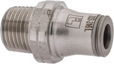Push-To-Connect Tube to Male & Tube to Male NPT Tube Fitting: Male Connector, 1/8" Thread, 3/16" OD