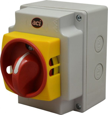 Cam & Disconnect Switch: Lockable, 20 Amp, 1 Phase