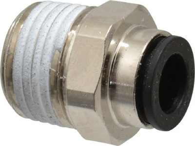 Push-To-Connect Tube to Male NPT Tube Fitting: Connector, 3/8" Thread, 5/16" OD