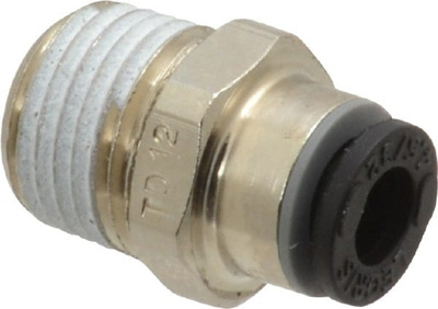 Push-To-Connect Tube to Male NPT Tube Fitting: Connector, 1/8" Thread, 5/32" OD