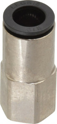 Push-To-Connect Tube Fitting: Connector, Straight, 1/4" Thread, 3/8" OD