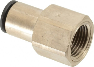 Push-To-Connect Tube Fitting: Connector, Straight, 3/8" Thread, 3/8" OD