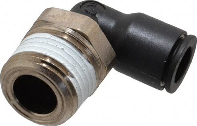 Push-To-Connect Tube Fitting: Male Elbow, 1/4" Thread, 1/2" OD