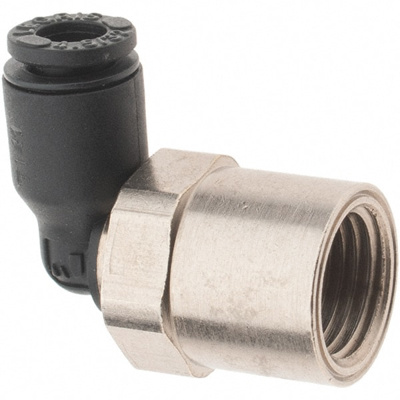 Push-To-Connect Tube Fitting: Female Elbow, 1/8" Thread, 5/32" OD