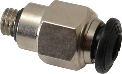 Push-To-Connect Tube to Metric Thread Tube Fitting: Male, Straight, M5 Thread