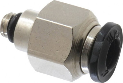 Push-To-Connect Tube to Universal Thread Tube Fitting: Male, Straight, M5 Thread