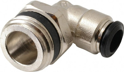 Push-To-Connect Tube to Universal Thread Tube Fitting: Swivel Elbow, 1/2" Thread
