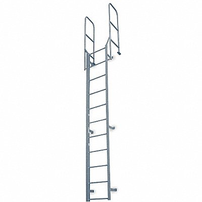 Fixed Ladder WlkThru 12 ft 8 In H Steel