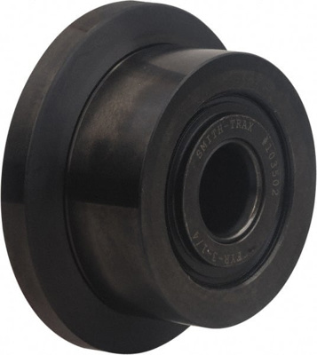 Flanged Yoke Roller: 1.125" Bore Dia, 3-1/2" Roller Dia, Carbon Steel