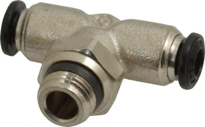 Push-To-Connect Tube to Universal Thread Tube Fitting: Swivel Branch Tee, 1/8" Thread