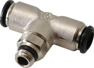 Push-To-Connect Tube to Universal Thread Tube Fitting: Swivel Branch Tee, 1/8" Thread
