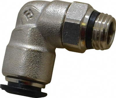 Push-To-Connect Tube to Universal Thread Tube Fitting: Swivel Elbow, 1/4" Thread