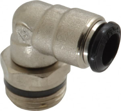 Push-To-Connect Tube to Universal Thread Tube Fitting: Swivel Elbow, 3/8" Thread