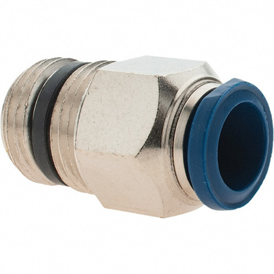 Push-To-Connect Tube to Male & Tube to Male NPTF Tube Fitting: Male, Straight, 1/2" Thread, 1/2" OD
