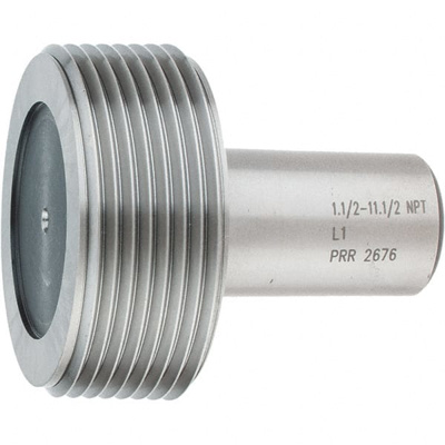 Pipe Thread Plug Gage: Tapered, 1-1/2-11-1/2, Class L-1, Single End
