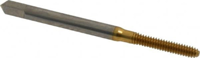 Thread Forming Tap: #4-40, UNC, Bottoming, High Speed Steel, TiN Finish